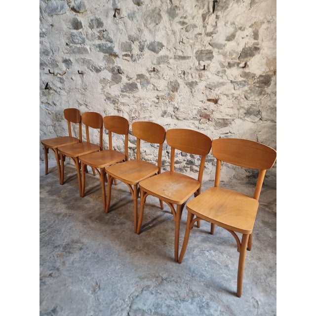 Vintage French Bentwood Bistro Chairs from Luterma, 1950s-1970s, Set of 6 For Sale - Image 10 of 18