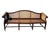 Authenticated Antique Federal Mahogany Caned Settee Sofa, Circa 1800–1815 – Serpentine Back, Reeded Scroll Arms & Original Brass Casters For Sale - Image 6 of 18