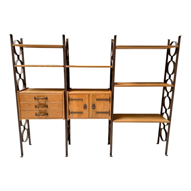 Brutalist Modern Freestanding Modular Wall Unit, 1980s, Set of 11 For Sale