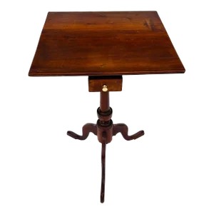 Late 19th Century Antique Mahogany Candle Stand, Match Drawer.