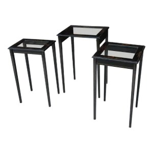Vintage Japanned Nesting Tables - Set of 3