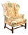 Kittinger Williamsburg Adaptation Chippendale Style Mahogany Wing Chair For Sale