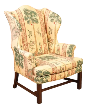 Kittinger Williamsburg Adaptation Chippendale Style Mahogany Wing Chair