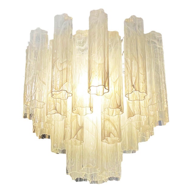 Alabaster White Glass Tubes Chandelier, 1980s For Sale - Image 6 of 15