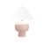 Worlds Away Matthew Izzo Home Annie Blush Ceramic Table Lamp With White Linen Coolie Shade For Sale - Image 4 of 5