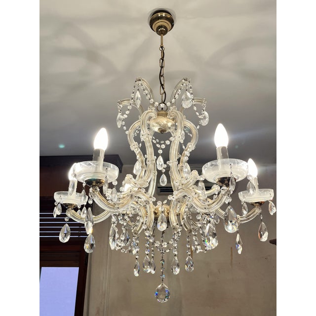Large 20th century Murano hanging chandelier Old Bohemia Up to 250V (Europe/UK Standard).The wiring of this item may be...