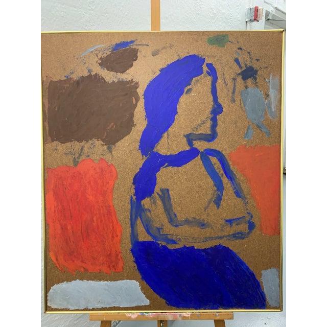 Mid-Century Modern 1960s Figurative Oil Painting "Crossed Arms" For Sale - Image 3 of 8