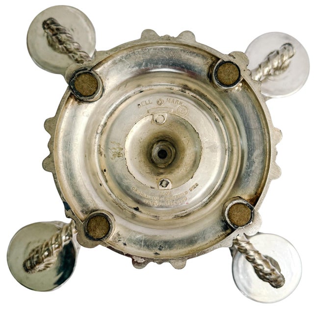 1950s English Silverplate 5-Arm Candelabra by Roberts & Belk in a Neo-Rococo Style For Sale - Image 11 of 12
