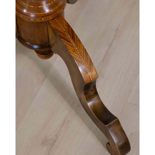 19th Century Italian 19th Century Inlaid Walnut Sorrento Table For Sale - Image 5 of 8