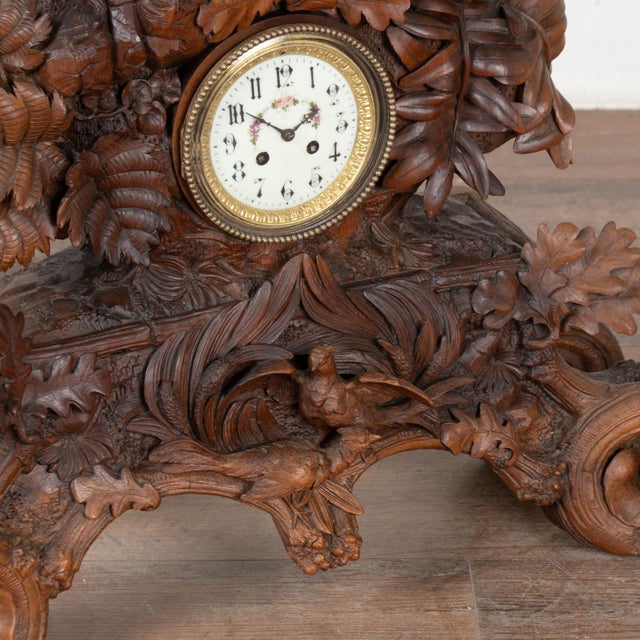19th Century Hand Carved Black Forest Mantel Game Clock, Germany For Sale - Image 13 of 14