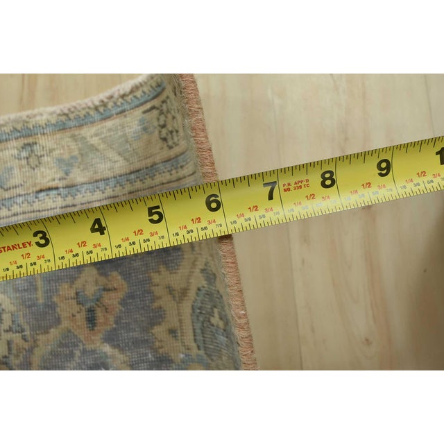 Tabriz Rug 10′ X 12’2” Pink Wool Vintage Distressed Hand-Knotted Carpet For Sale - Image 13 of 15