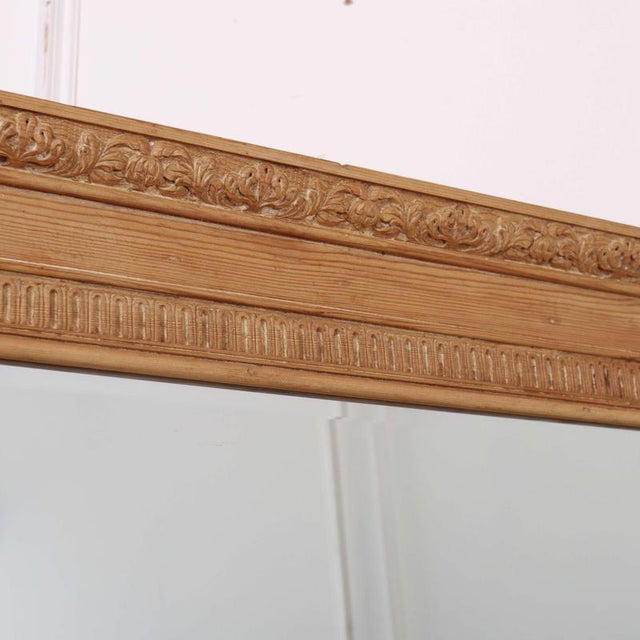 Large Vintage Carved Pine Mirror For Sale - Image 6 of 7