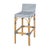 Serienna 30 in. Seat Height Rectangular Rattan Low Back Bar Stool, White/Navy Dot / Natural Rattan Frame For Sale - Image 9 of 9
