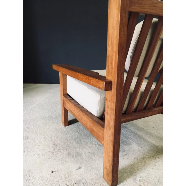 Brutalist Square Oak Lounge Chair, Belgium, 1950s For Sale - Image 12 of 18