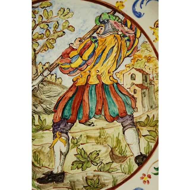 1930s Large Neo-Renaissance Ceramic Plates, 1930, Set of 2 For Sale - Image 5 of 18