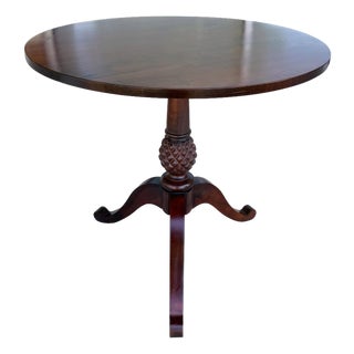Late 20th Century Ethan Allen British Classics Pineapple Pedestal Table For Sale