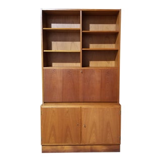 Mid 20th Century Poul Hundevad Drop Front Secretary Desk Bookcase For Sale