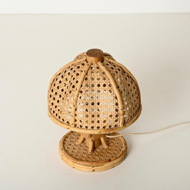 Table Lamps in Bamboo, Rattan and Vienna Straw by Louis Sognot, Italy, 1960s, Set of 2 For Sale - Image 12 of 13