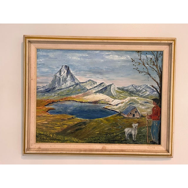 Capture the timeless beauty of the French countryside with this original oil on canvas by B. Latuberne, signed lower...