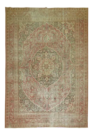 19th Century Worn Tabriz Rug, 7'6'' X 10'8''