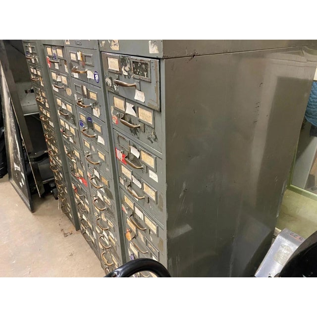 Gray Vintage Columbia Steel Equip Gray Metal 10 Drawer Industrial File Cabinet (A) For Sale - Image 8 of 15