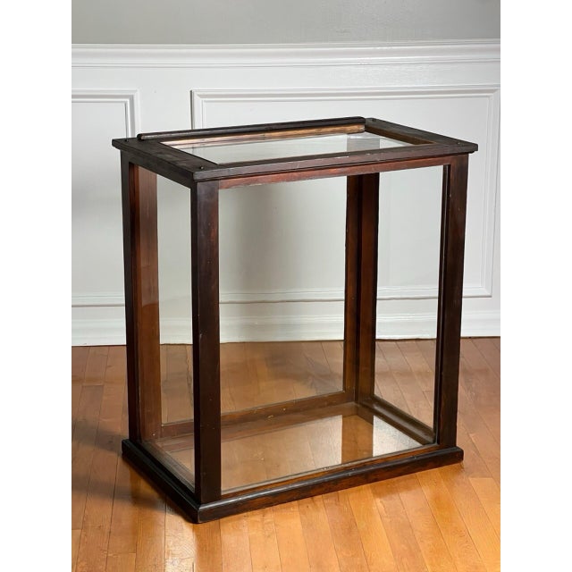 Early 20th Century Antique English Six-Pane Glass and Mahogany Display Showcase Vitrine, C. 1900 For Sale - Image 5 of 14