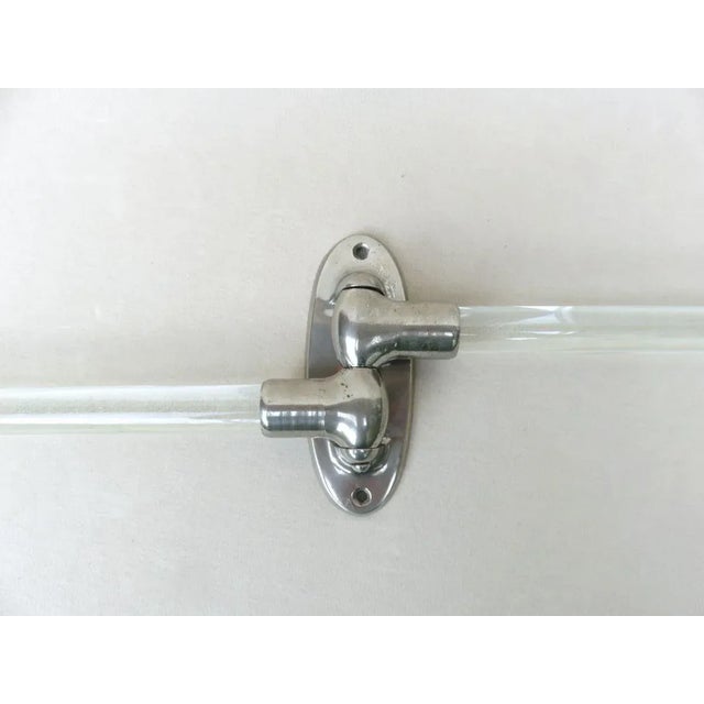Vintage French Art Deco Glass & Nickel-Plated Towel Racks, Set of 3 For Sale - Image 12 of 18