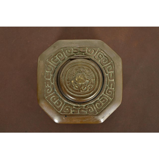 Early 20th Century Tiffany Studios New York Zodiac Pattern Bronze Inkwell For Sale - Image 5 of 14