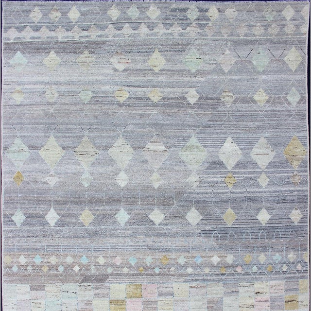 Casual Modern Design Rug in Light Grey and Pops of Colors 6'10 X 9'5 For Sale - Image 11 of 16