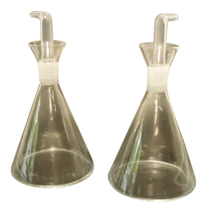 1990s Lab Beaker Liqueur Decanters- a Pair