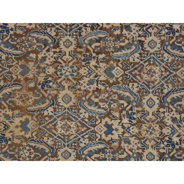 Antique Persian Bakhshaish, Taupe Handmade Wool Oriental Rug For Sale - Image 13 of 15