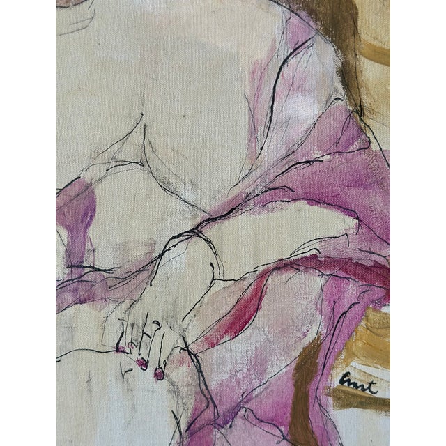 Abstract Bohemian Chic “New Orleans” Original Ink and Watercolor Painting Artwork by Naomi Ernest For Sale - Image 11 of 15