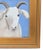 Charming folk art, goat billy nanny goat portrait study, oil painting on artist canvas panel. Signed by the artist...