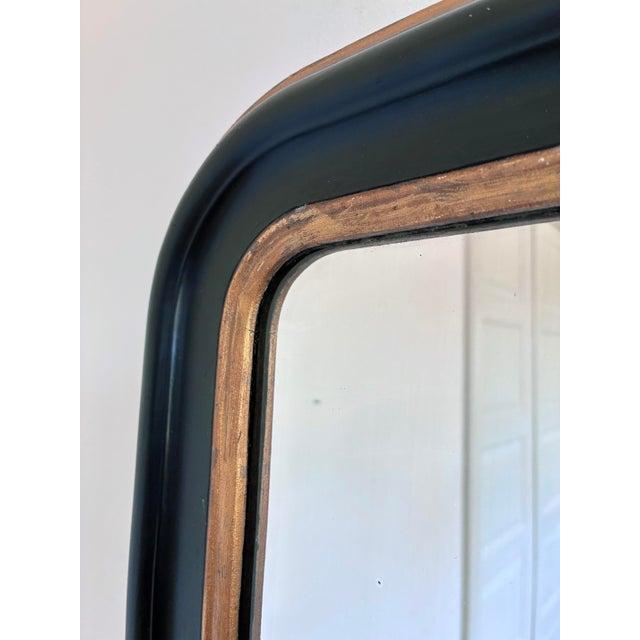 Antique French Louis Philippe Full Length Mirror – Black and Gold, Late 19th Century For Sale - Image 4 of 9