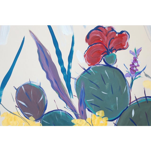 Green 2026, Illustration Style Botanical Painting, Cactus With Wildflowers, Acrylic Paint on Watercolor Paper by Romina Milano For Sale - Image 8 of 11