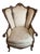 Elegant Vintage Victorian Style Damask Upholstery Wingback Chair For Sale