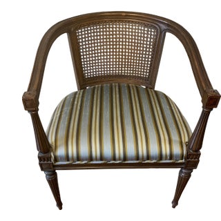 Vintage Cane Back Tub Chair For Sale