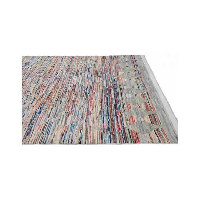 Multicolor Modern Wool Rug For Sale In Los Angeles - Image 6 of 7