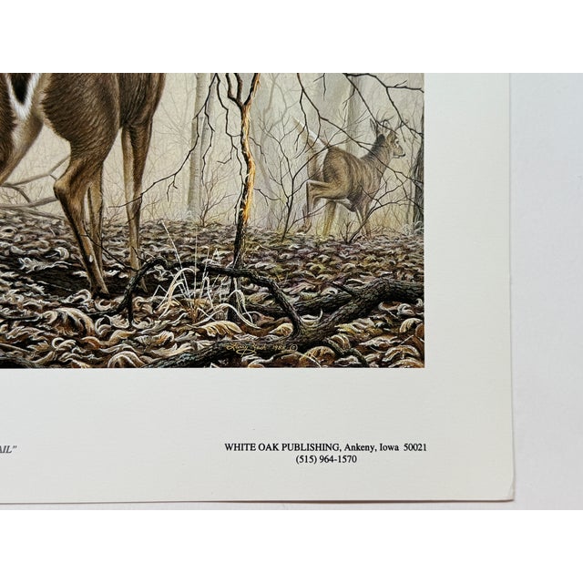 1980s November Frost - Whitetail Deer Larry Zach Deer on Frosty Morning Signed Print For Sale - Image 4 of 5