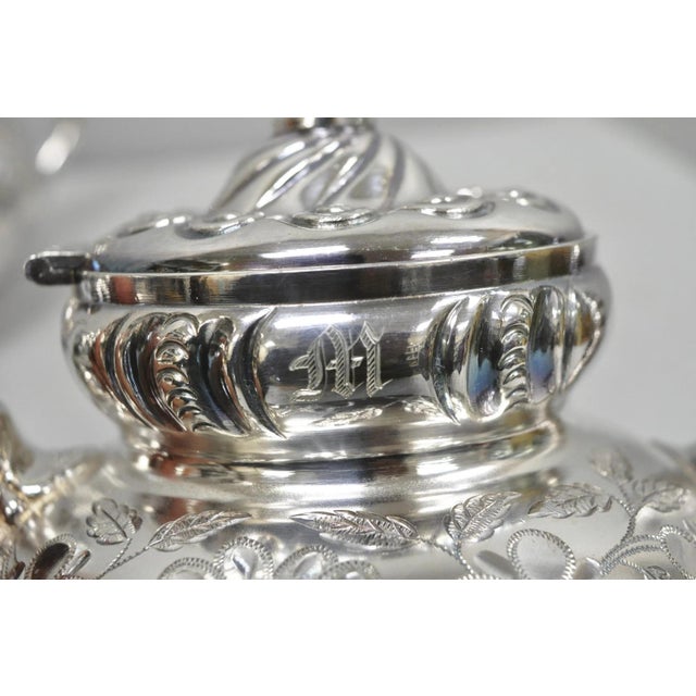 Antique Meriden B Co French Renaissance Silver Plated Figural Tea Set - 7 PCS For Sale - Image 12 of 18