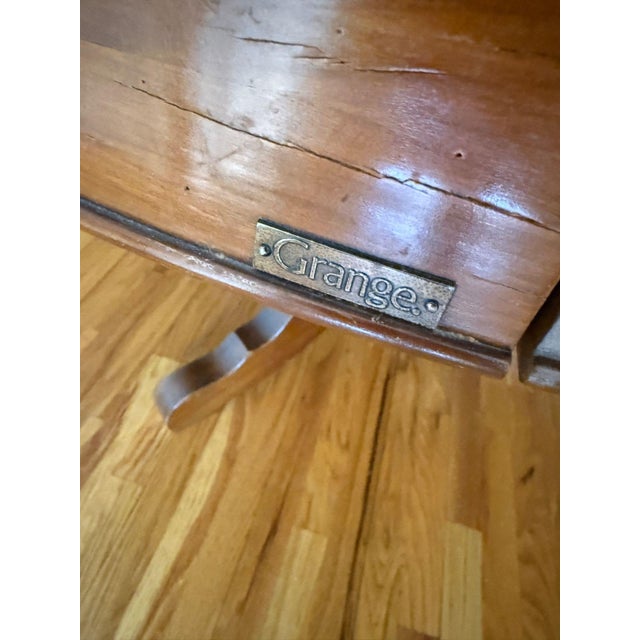 Grange Grange Round Round Pedestal Table With Self-Storing Leaves For Sale - Image 4 of 9