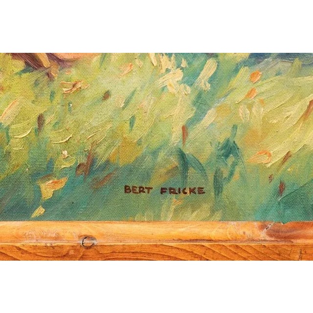 Circa 1920 Deer in the Woods Oil on Panel Painting by Bert Fricke Wolfenbuttel For Sale - Image 9 of 12