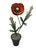 This charming vintage decorative accent features a single, oversized red poppy crafted from metal with an impressive level...