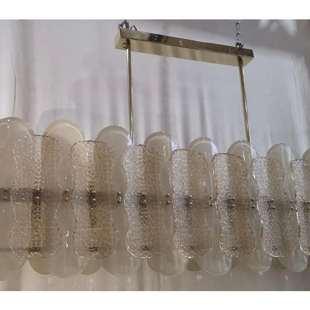 2000 - 2009 Mid-Century Rectangular Champagne Colored Chandelier in Murano Glass, 2000s For Sale - Image 5 of 10