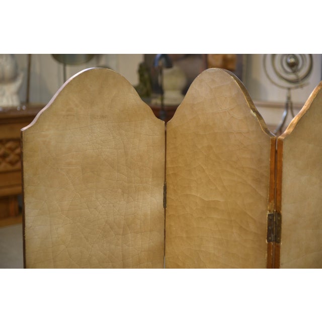 Wood 19th Century Gilt Screen with Oil Painting of Floral Decoration For Sale - Image 7 of 11