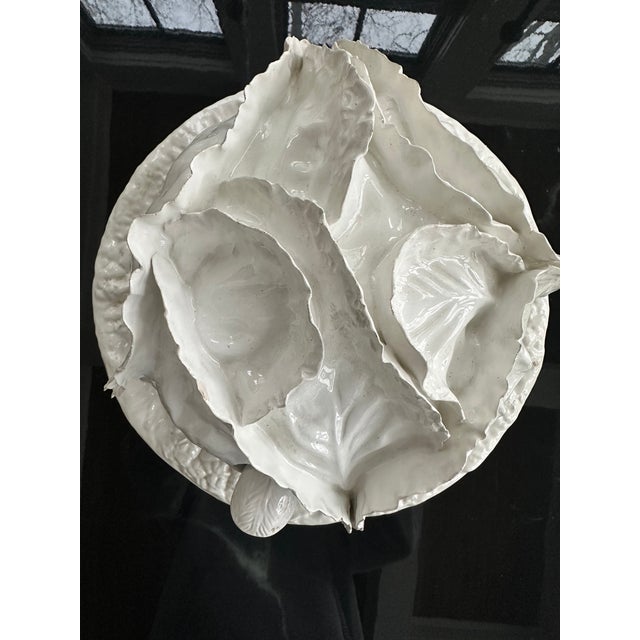 White Stunning Tureen and Platter in Lettuce Form, Crisp White Glaze, Italian, 1960 For Sale - Image 8 of 12