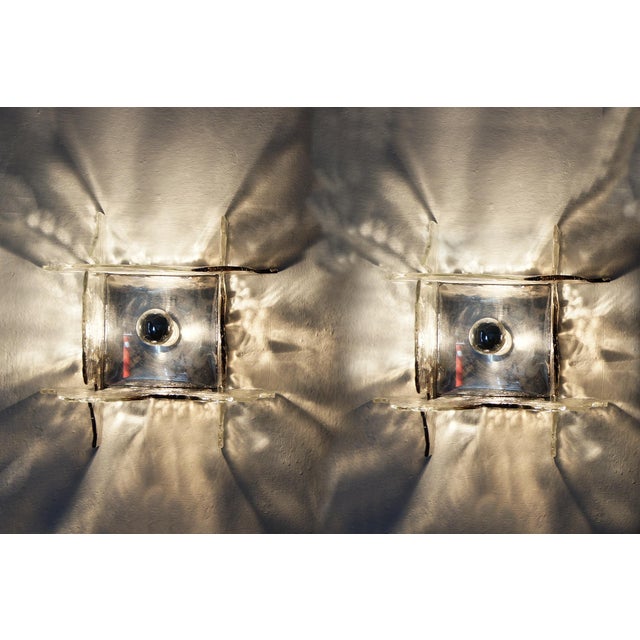 Italian Murano Glass Wall Lamps by Carlo Nason for Mazzega, 1970s, Set of 2 For Sale - Image 11 of 18