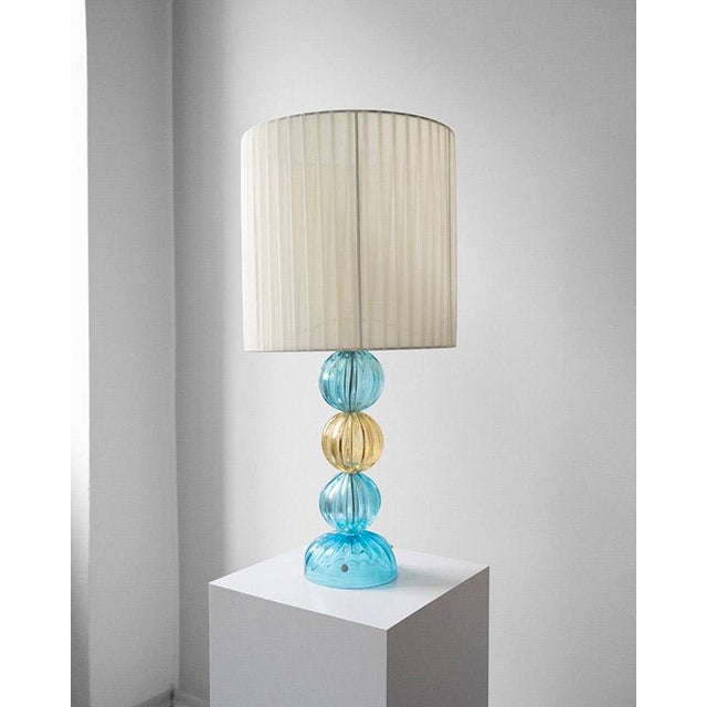 Blue Italian Murano Glass Table Lamp, 1990s For Sale - Image 8 of 8