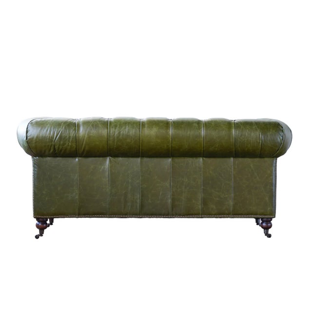 Adoorne Chesterfield Leather Loveseat For Sale - Image 4 of 6