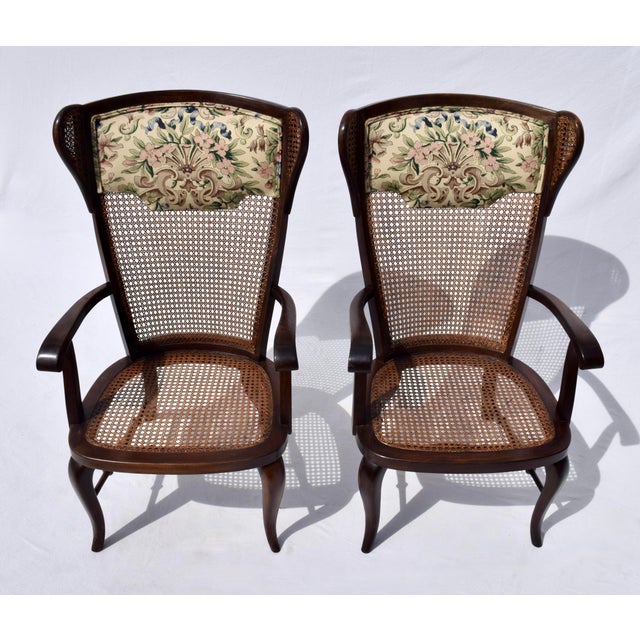 Gio Ponti Inspired Caned Wing Chairs For Sale - Image 12 of 12